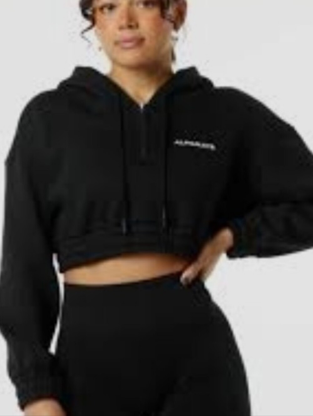 Alphalete‎ Women's Black Cropped Hoodie